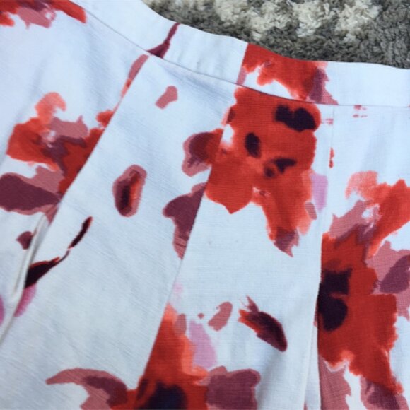 Kenar Watercolor pleated Floral linen Skirt size 12 - Picture 4 of 7